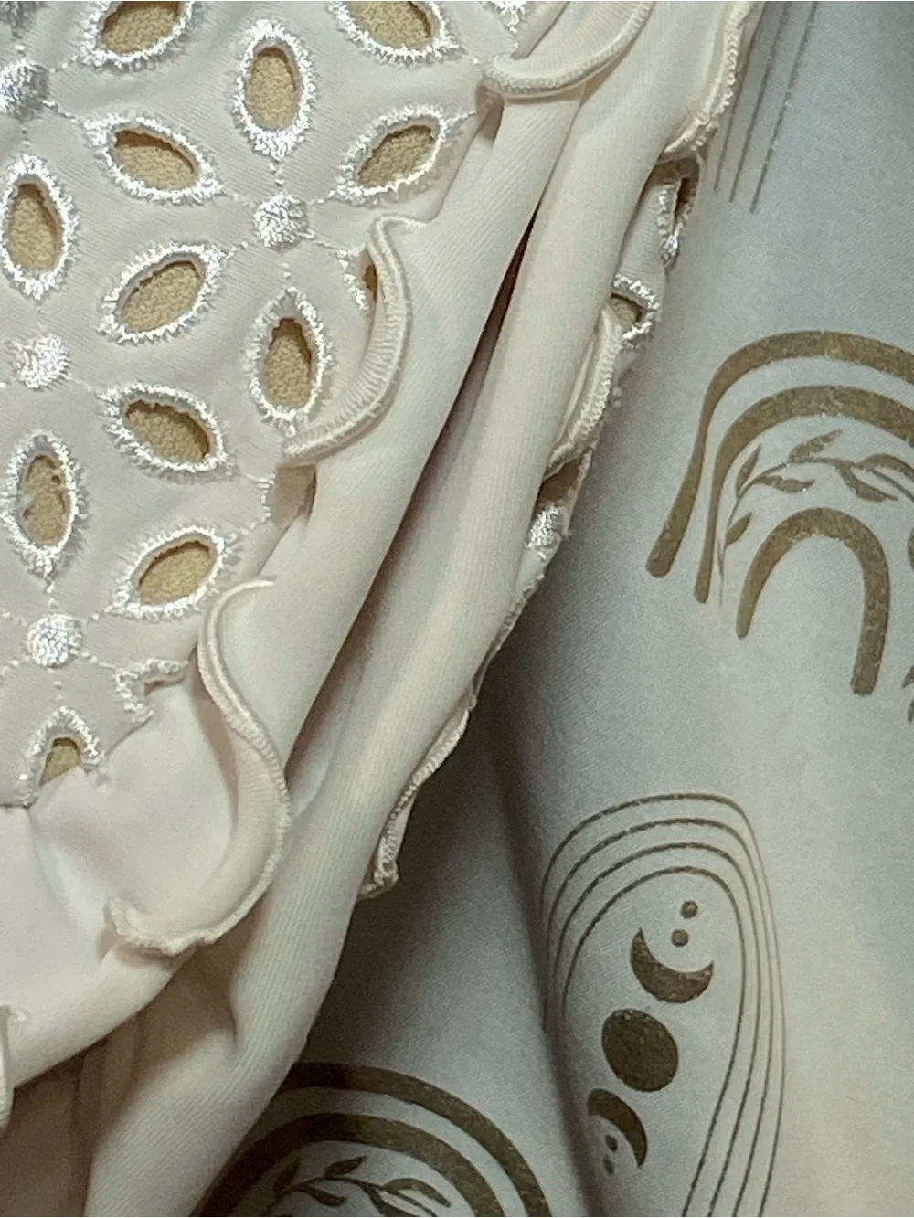 Women's Cream Eyelet Mini Skirt
